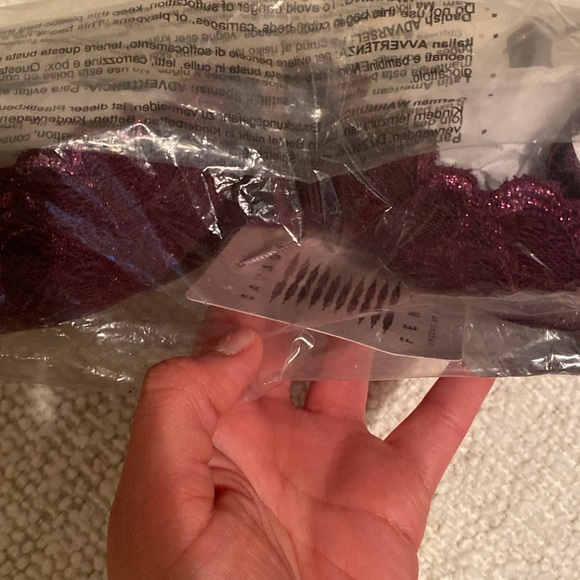 SAVAGE X FENTY NOT SORRY LIGHTLY LINED LACE BALCONETTE BRA 34B LATE NIGHT PURPLE - Picture 4 of 7